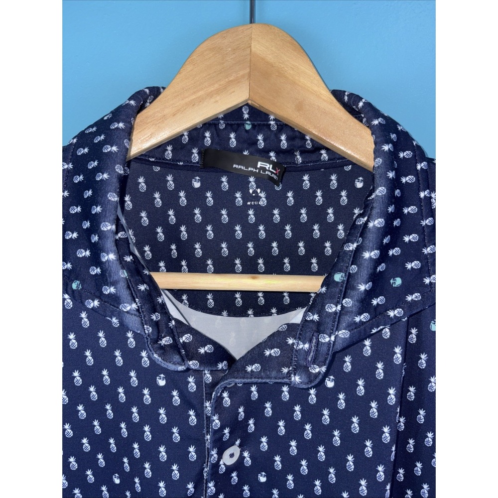 RLX Ralph Lauren Men's XXL Performance Golf Polo Shirt Pineapple Print MSRP $99
